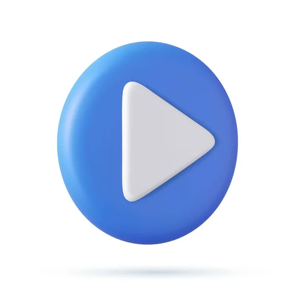 Semplice Riproduzione Video Audio Icona Gioca Simbolo Dell Interfaccia Rendering — Vettoriale Stock
