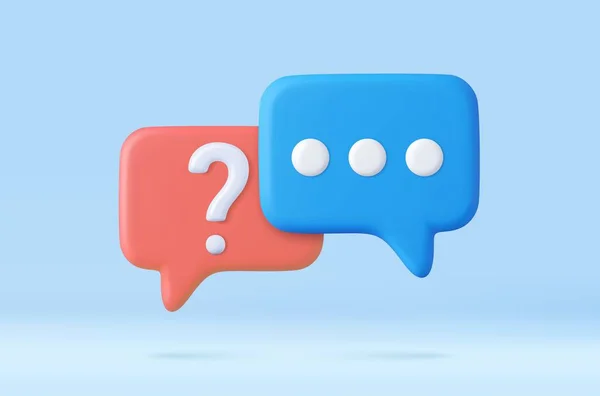 Rendering Faq Icon Question Mark Bubble Chat Rendering Vector Illustration — Stock Vector
