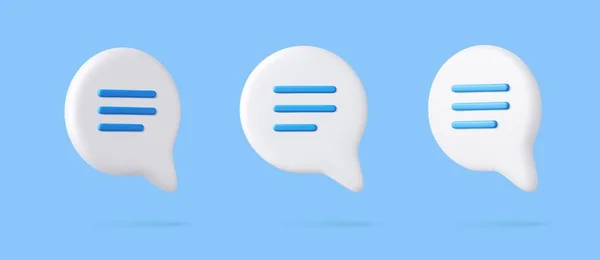 Speech Bubble Icons Isolated Blue Background Chat Icon Set Chatting — Stock Vector
