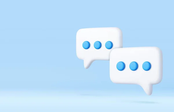 3D音声バブルアイコンは背景に孤立しています ソーシャルメディアでチャットするための3Dシンボル チャットボックス メッセージボックス 3Dレンダリング ベクターイラスト — ストックベクタ