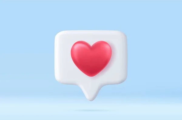 Социальных Медиа Уведомления Любовь Сердце Значок Красной Булавки Изолированы Белом — стоковый вектор