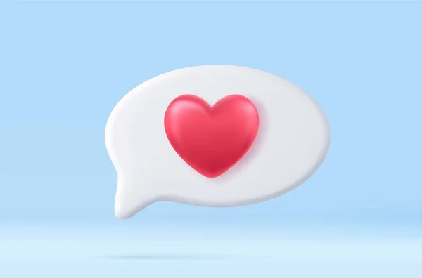 Social Media Notification Love Heart Icon White Pin Isolated Background — Vetor de Stock