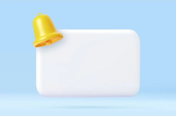 Rendern Leere Erinnerung Popup Drücken Sie Benachrichtigungssymbol Mit Nette Gelbe — Stockvektor