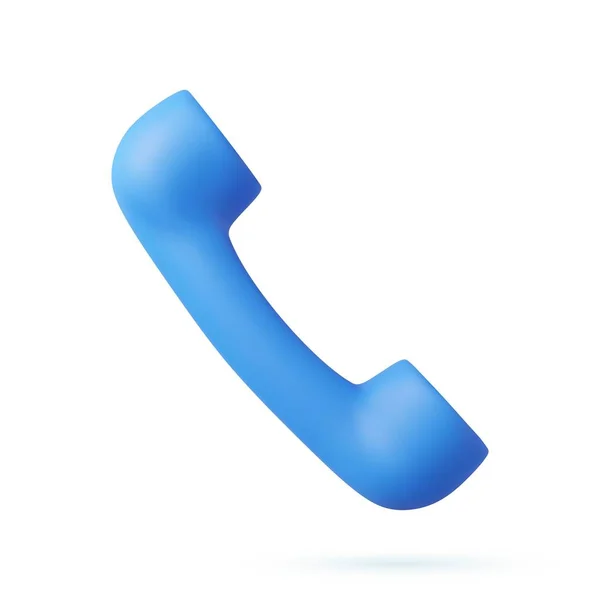 Ikona Słuchawki Stary Telefon Niebieskim Kolorze Renderowanie Ilustracja Wektora — Wektor stockowy