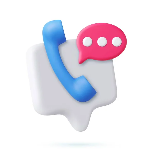 Telefoon Handset Met Spraakbel Ondersteuning Klantenservice Hulp Communicatie Concept Praten — Stockvector