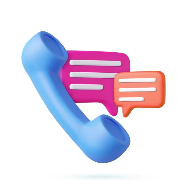 Retro Telephone Receiver Speech Bubble Support Customer Service Help Communication — Stock Vector