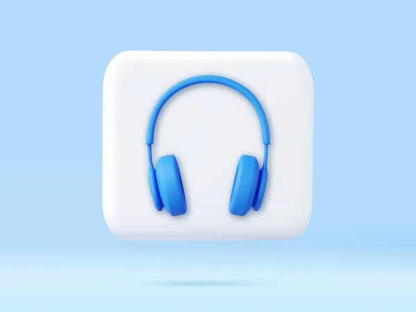 Kopfhörer Mit Dynamik Für Lautes Musikhören Mit Audio Sound Template — Stockvektor