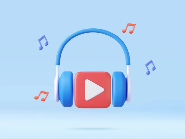 Kulaklıklar Mobil Modern Oyun Videoları Çevrimiçi Müzik Radyo Podcastler Tam — Stok Vektör