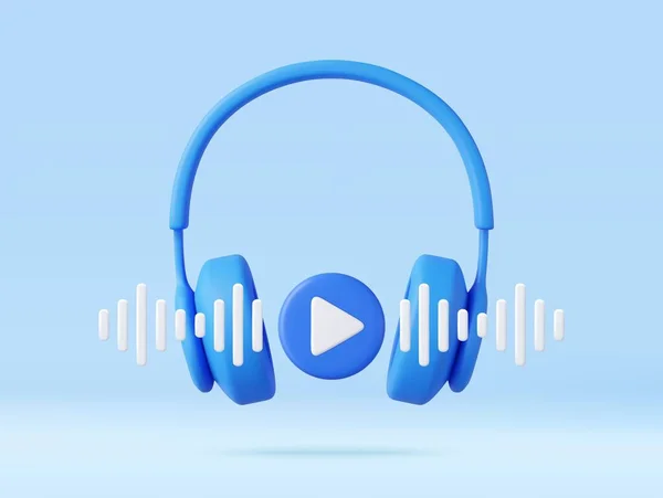 Fones Ouvido Vídeo Móvel Reprodução Moderna Conceito Para Música Online —  Vetores de Stock