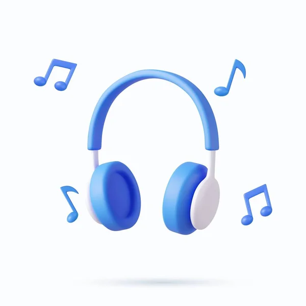 Hoofdtelefoon Met Dynamiek Voor Luide Muziek Luisteren Genieten Van Audio — Stockvector