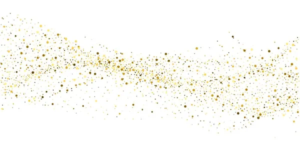 Gold Glitter Confetti White Background Gold Sparkles Abstract Background — Vetor de Stock