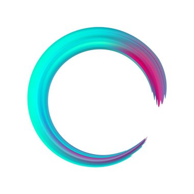 3d fırça darbesi çok renkli desen fırça kurdelesi beyaza izole edilmiş. Soyut renkli dalga akış tasarım elementleri. Vektör illüstrasyonu