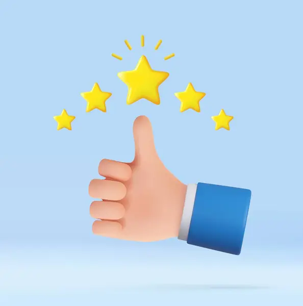 Hand Thumb Success Good Feedback Positive Concept Symbol Customer Review — Stock Vector