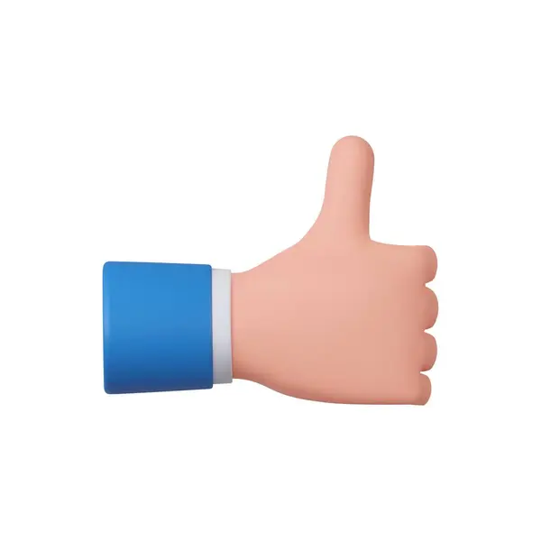 3Dキャラクターハンド 手を伸ばして手を伸ばし 一本の指を示し 挨拶で伸ばした 3Dレンダリング ベクトルイラスト ロイヤリティフリーのストックイラスト