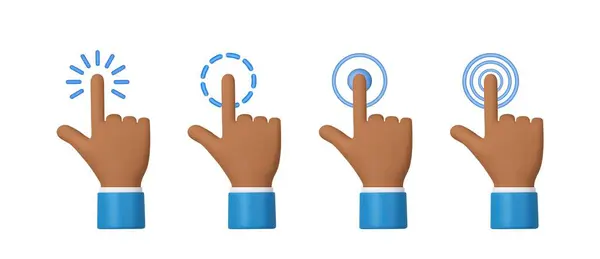 Icon Design Mit Handzeichen Geste Des Zeigens Tippen Sie Auf Stockvektor