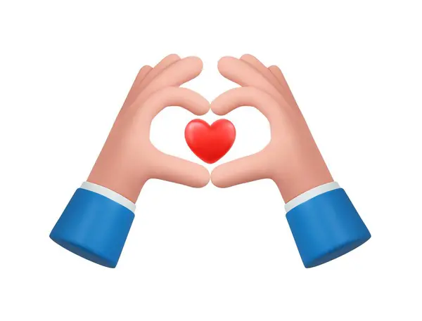 Mãos Dobrar Forma Coração Gesto Dedo Elemento Para Design Emojis Vetores De Stock Royalty-Free