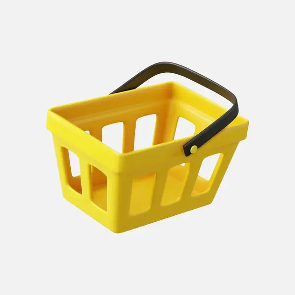 Realistic Shopping Cart Empty Shopping Basket Rendering Vector Illustration Stockvektor