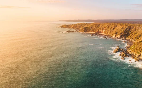 Aerial Seascape Australian Coastline Sunrise Sky — Stock Photo, Image