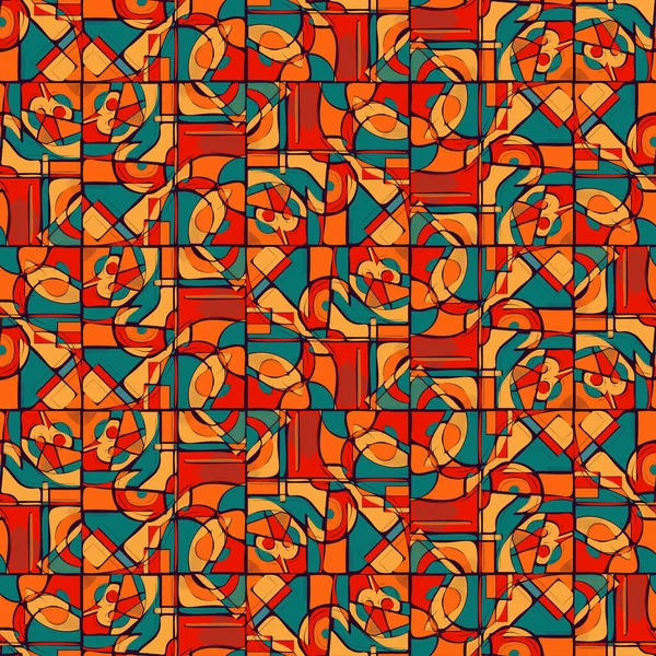 Červené Mořské Barvy Lineární Pozadí Různými Prvky Geometrického Tvaru Moderní — Stockový vektor