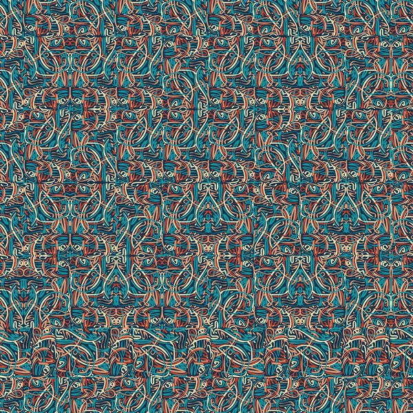 Abstrakte Quadratische Gestaltungselemente Hintergrund Tribal Boho Ornament Tapete — Stockvektor