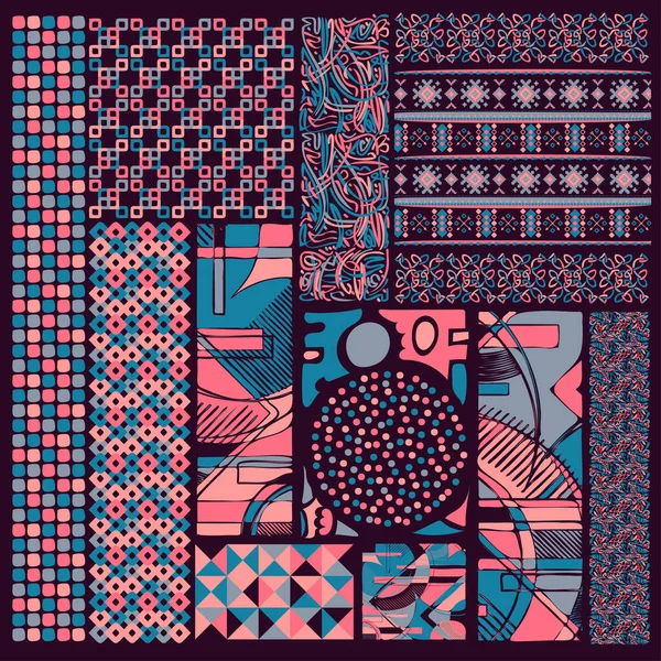 Абстрактний Дизайн Фону Різними Бохо Племінними Елементами Африканська Американська Культурні — стоковий вектор