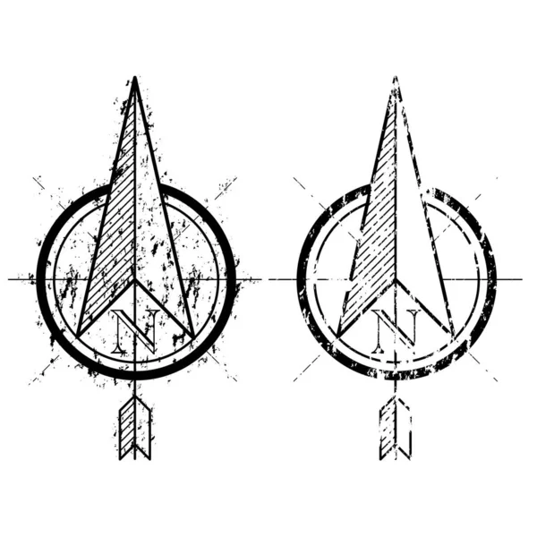 Абстрактні Стрілки Ікони Північного Компаса Географічне Положення Проста Текстура Піктограми — стоковий вектор