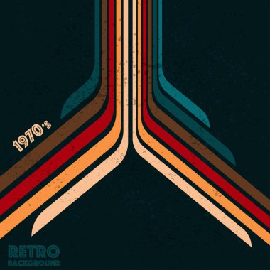 Retro arkaplan için farklı renklere sahip soyut satır arkaplanı. Geometrik perspektif çizgileri olan eski moda duvar kağıdı tasarımı