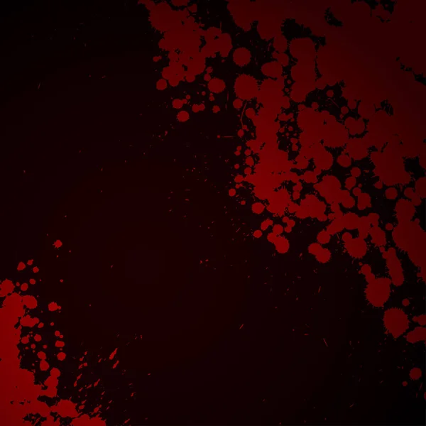 Schwarzer Hintergrund Mit Roten Tintenklecksen Silhouetten Blutspritzer Tapete Flaches Spray — Stockvektor
