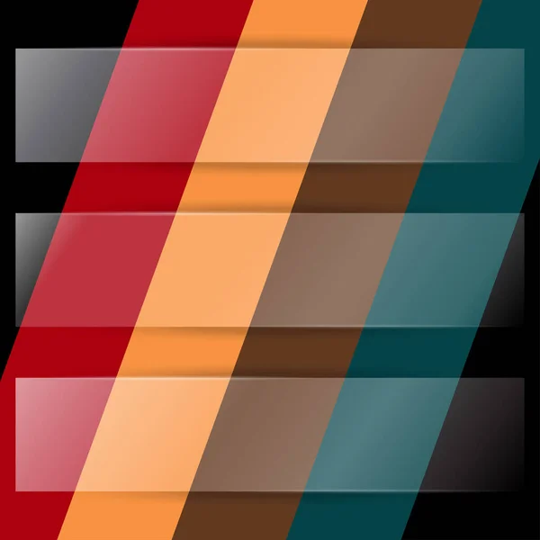 Линейный Фон Стеклянными Баннерами Яркими Цветовыми Линиями — стоковый вектор