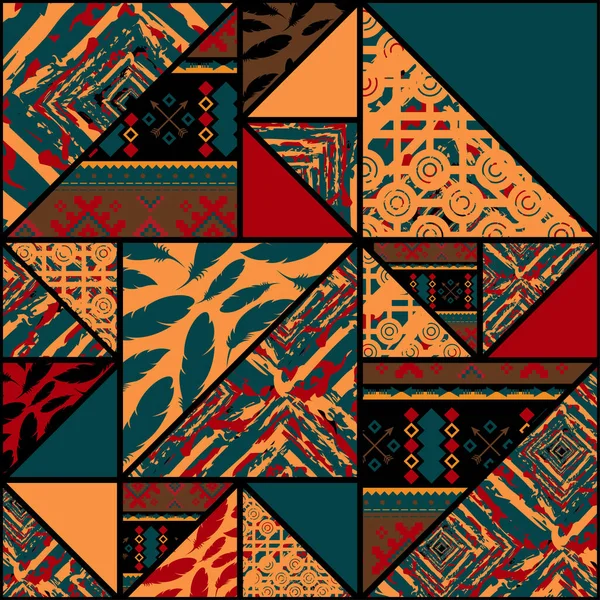 Patrones Sin Costura Fondo Con Triángulos Diferentes Colores Papel Pintado — Vector de stock