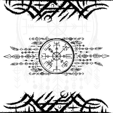 Vejetaryen ve tüylü kabile boho geçmişi. Farklı desenlere sahip soyut İskandinav tarzı tasarım