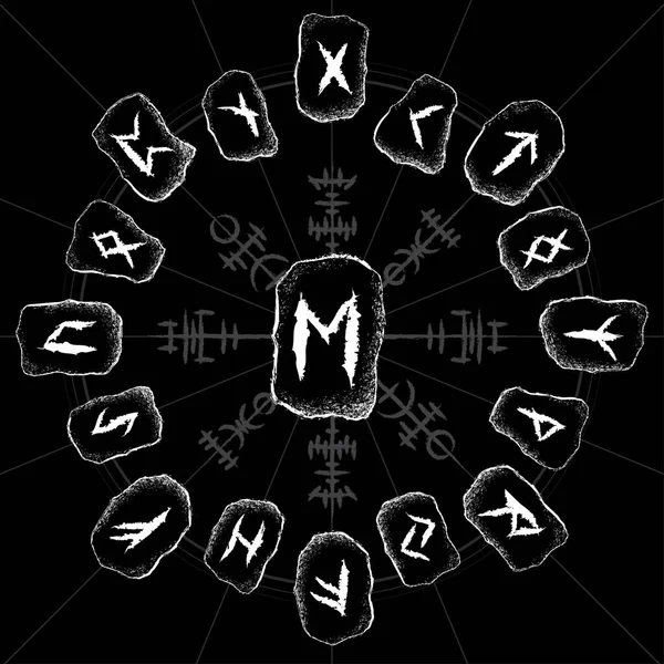 Abstract Dark Design Stone Letters Sky Mystic Esoteric Background Different — Stock Vector