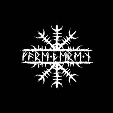 Viking runic letters isolated on white background. Grunge ink blots Scandinavian and Icelandic symbols set