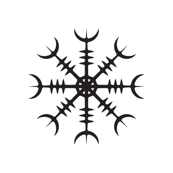 Barre Viking Noire Plate Abstraite Symbole Awe Isolée Sur Fond — Image vectorielle