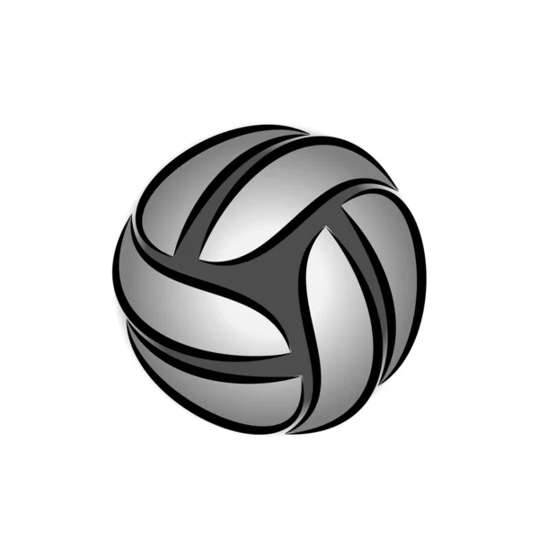 Set Different Volleyball Sport Balls Isolated White Background Scribble Solid — Stock vektor