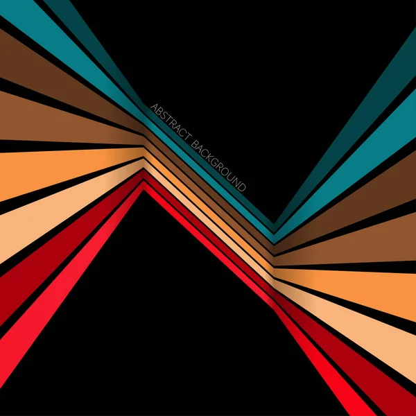 Abstract Black Background Colourful Perspective Lines Sample Text Bright Corner — стоковый вектор