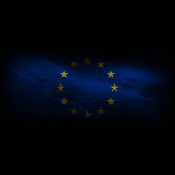 Прапор Європейського Союзу Текстильною Текстурою Ізольованим Білому Тлі Вітер Махає — стоковий вектор