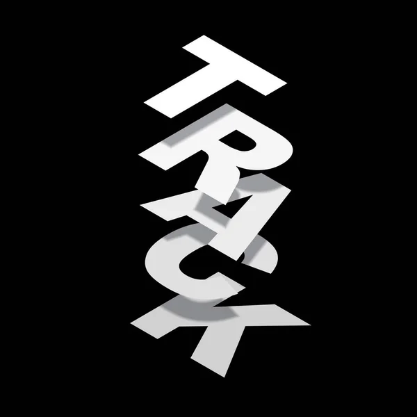 Witte Tekst Track Met Schaduwen Geïsoleerd Zwarte Achtergrond — Stockvector