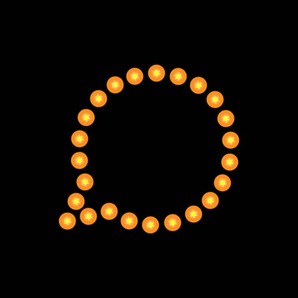 Silueta Burbuja Habla Abstracta Con Luces Lámpara Estrella Aisladas Sobre — Vector de stock