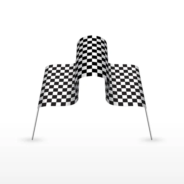 Checkered Flag Isolated White Black Background Start Finish Racing Sport — Stock Vector