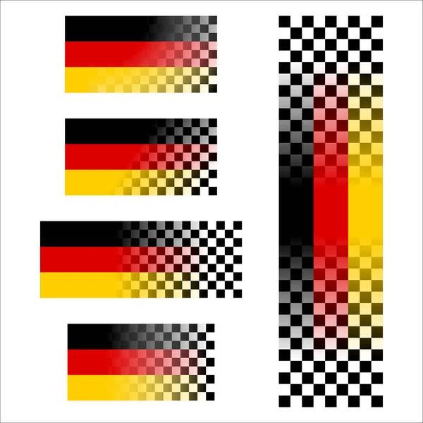 Ensemble Différents Drapeaux Transparents Allemagne Avec Des Éléments Drapeau Carreaux — Image vectorielle
