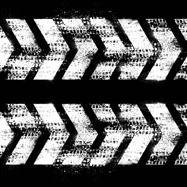Различные Белые Следы Шин Пятнами Чернил Выделенные Черном Фоне — стоковый вектор