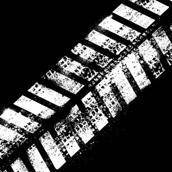 Гранж Белый След Шины Чернилами Пятна Брызги Изолированы Черном Фоне — стоковый вектор