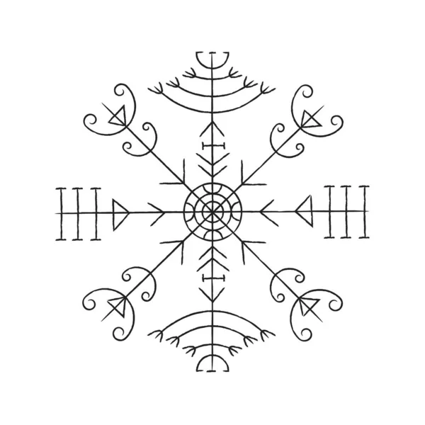 Alte Runenbuchstaben Mit Grunge Rahmen Isländischen Stil Isoliert Auf Weißem — Stockvektor