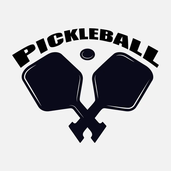 Two Pickleball Paddles Ball Isolated White Background — 图库矢量图片