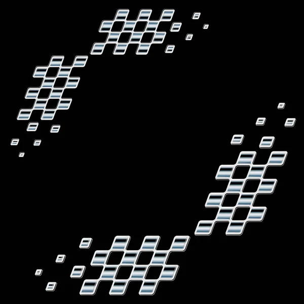 Logo Abstracto Carrera Deportiva Coches Con Banderas Blanco Negro Diseño — Vector de stock