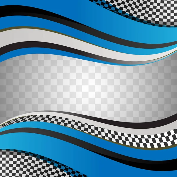 Horizontal Azul Branco Esporte Bandeiras Silhuetas Para Linhas Início Fim — Vetor de Stock