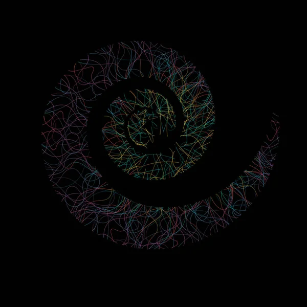 Espiral Siluetas Abstractas Del Círculo Ocular Con Líneas Color Blancas — Vector de stock