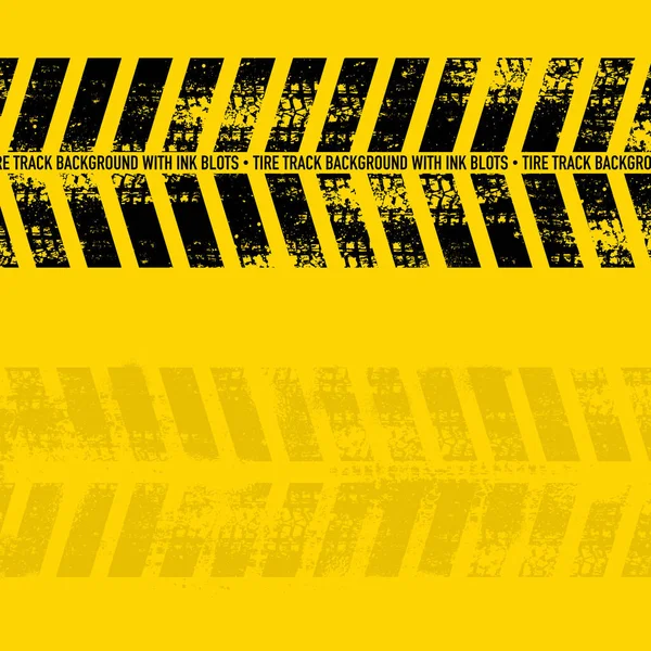 黄色的轮胎轨道在白色的背景上被隔离 设有轮式路径的非道路轨道 — 图库矢量图片