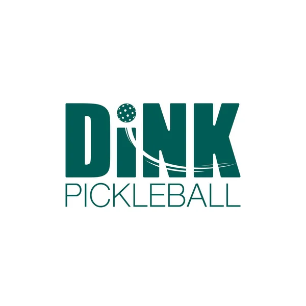 Pickleball Dink Text Und Ball Bewegung Isoliert Auf Weißem Hintergrund — Stockvektor